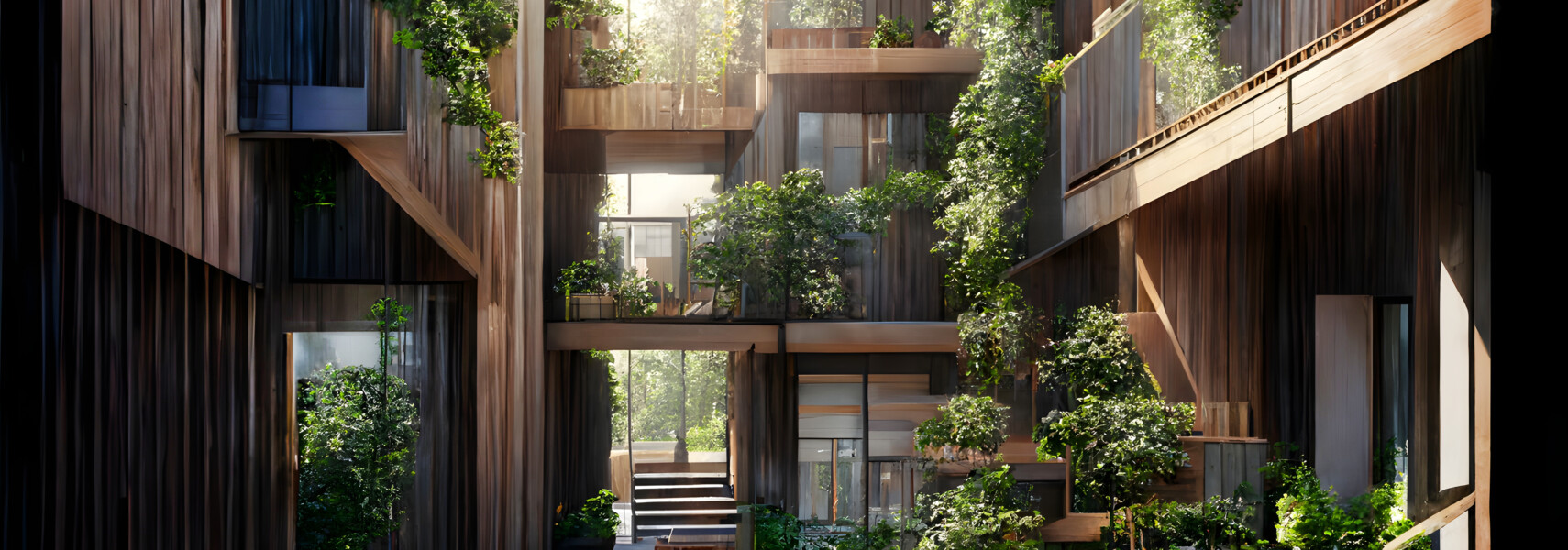 Residential Buildings Architecture Made Of Prefabricated Wood Fi