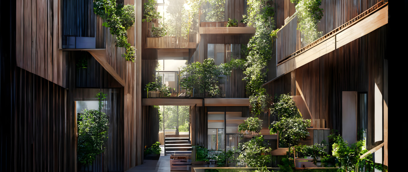 Residential Buildings Architecture Made Of Prefabricated Wood Fi