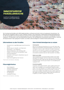 Factsheet Immosparrow Parzellensuche